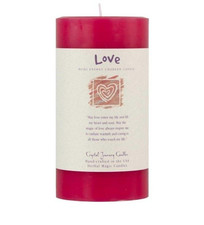 Crystal Journey LOVE Reiki Energy Large 3x6 Herbal Pillar Candle - Free Ship