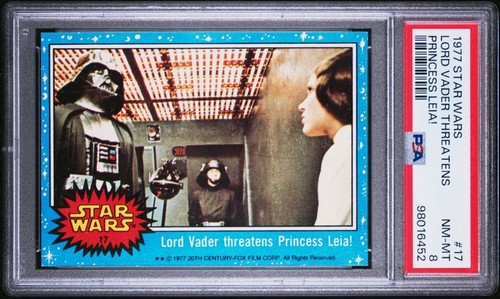 1977 Topps Star Wars #17 Lord Vader threatens Princess Leia!
