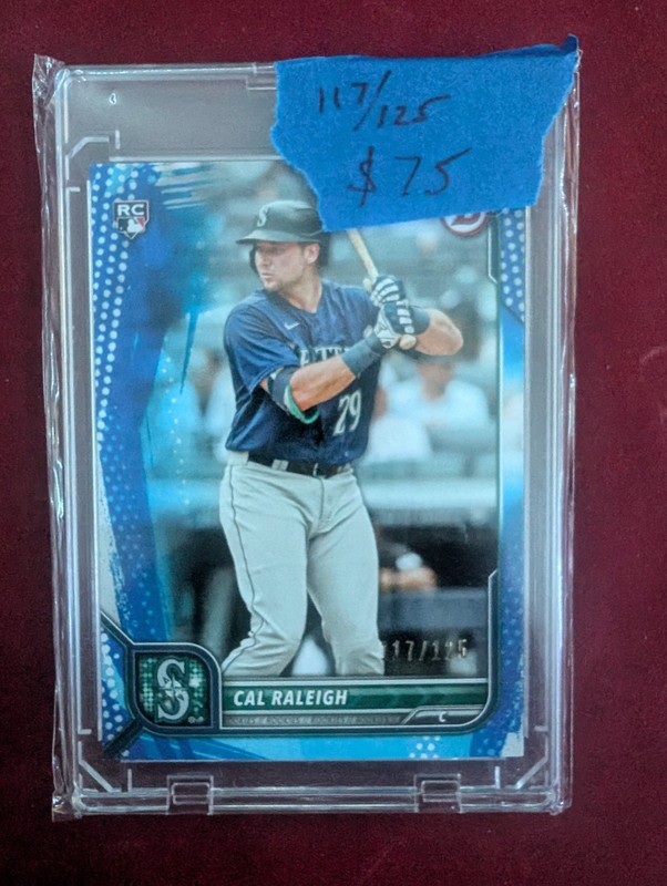 2022 Bowman - Cal Raleigh #49 Blue Pattern Border /125 (RC)
