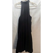 Nine West Halter Dress Womens Size Medium Above The Knee Black Pockets