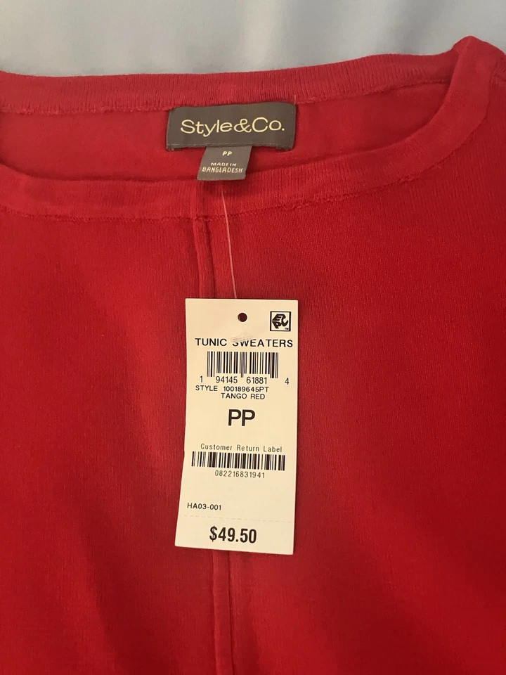 Suéter túnica con costuras Style&CO Petite talla PP nuevo con etiquetas Foto 2 de 4