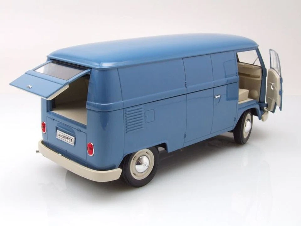 VW T1 Bus Kasten 1963 Blu Modellino 1:18 Welly - Immagine 4 di 4
