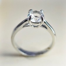 Size 7.5, Vintage handmade sterling 925 silver crystal ring