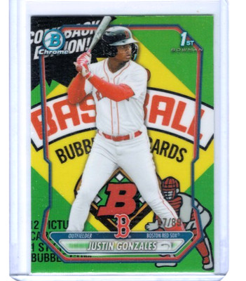 2026 Bowman Chrome Justin Gonzales PackFractor Variation 1st Bowman #'ed 37/89