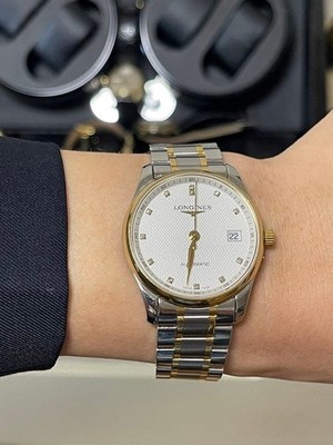 LONGINES Master Collection L619.2 Automatic Diamond Dial Two Tone 36mm Watch