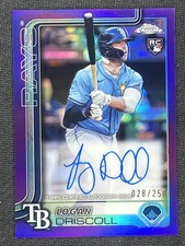 2025 Topps Chrome Purple #RA-LDR Logan Driscoll RC Rookie Auto Rays 28/250