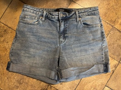 Hudson Size 8/29  Mid-Rise Cuffed Hem Blue Denim Shorts 33W 10Rise 4 1/2 Inseam