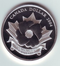 Canada 2004Special Edition Proof Silver Dollar The Poppy