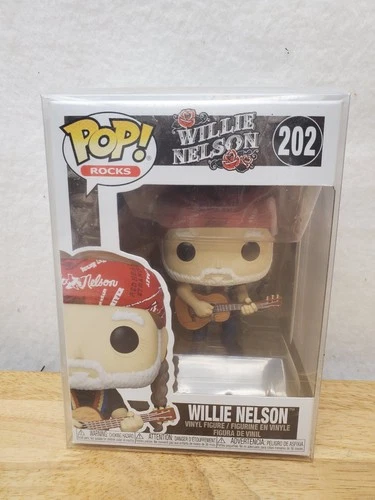 Funko Pop Willie Nelson Rocks #202 Vinyl Figure w/Guitar in Protective Case