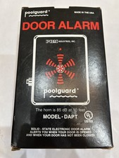 Poolguard model DAPT półprzewodnikowe elektroniczne drzwi basenowe alarm audio USA wyprodukowany biały