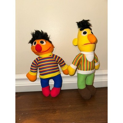 Vintage Sesame Street Bert and Ernie Plush Set Hasbro Softies