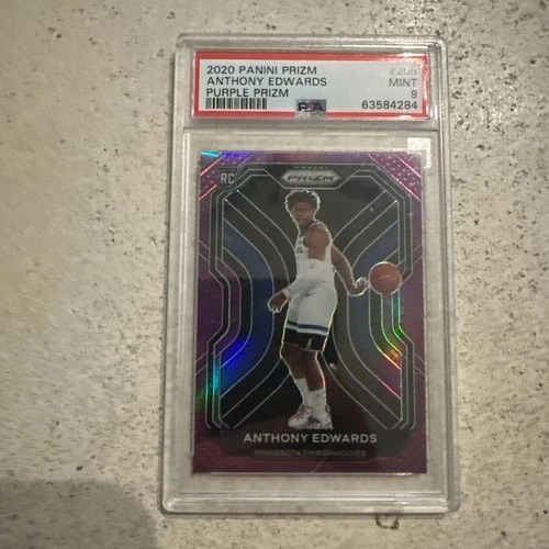 2020-21 Panini Prizm - Anthony Edwards #258 Purple Prizm /99 (RC) PSA 9