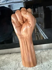 Hand Carved Solid Wood  Fist.  Handmade In GHANA