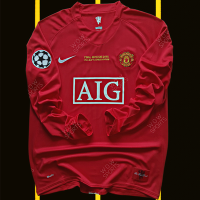 Cristiano Ronaldo #7 2008 Final Manchester United Long Sleeve Red