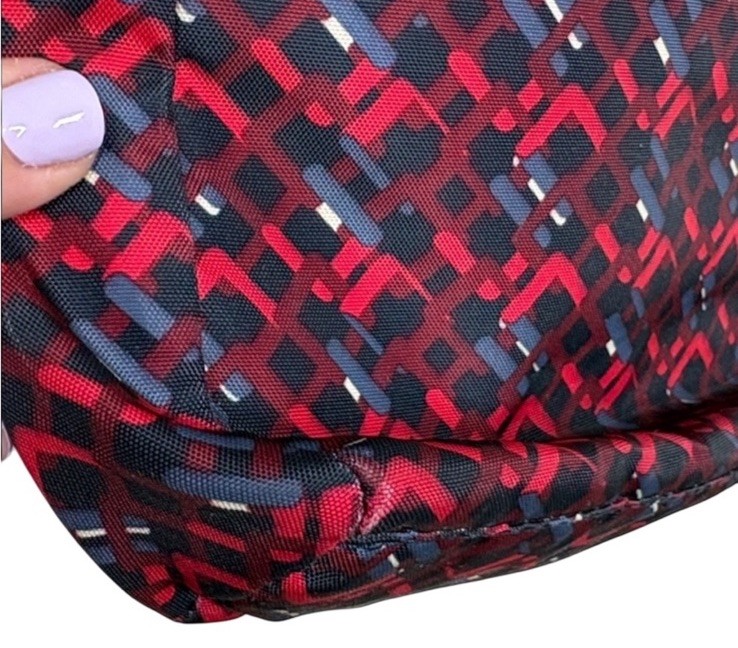 Kipling Red Black Pattern Rectangle Crossbody Bag… - image 7