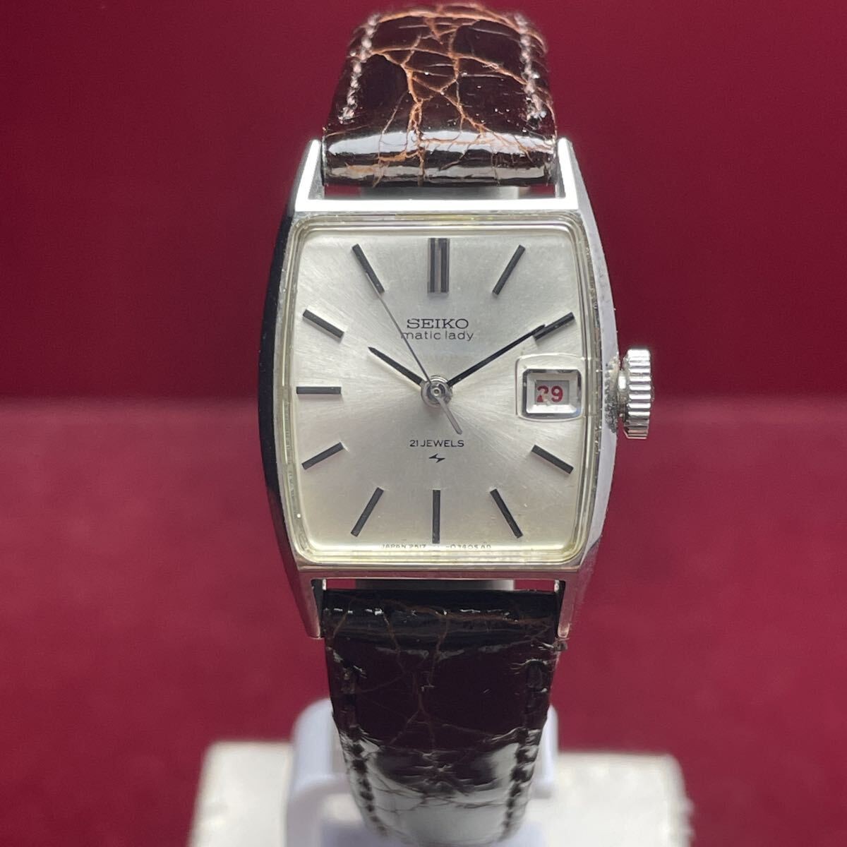 unused SEIKO Matic Lady Automatic  Buckle 1968 Vintage Antique Watch Working Le image 5