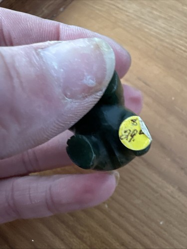 Genuine Canadian Nephrite Jade Hand Carved Bear Vintage Small - Picture 4 of 4