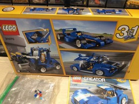 EUC LEGO 3 in 1 Creator #31070 Turbo Track Racer 664pcs F1 Formula 1 Lift Truck