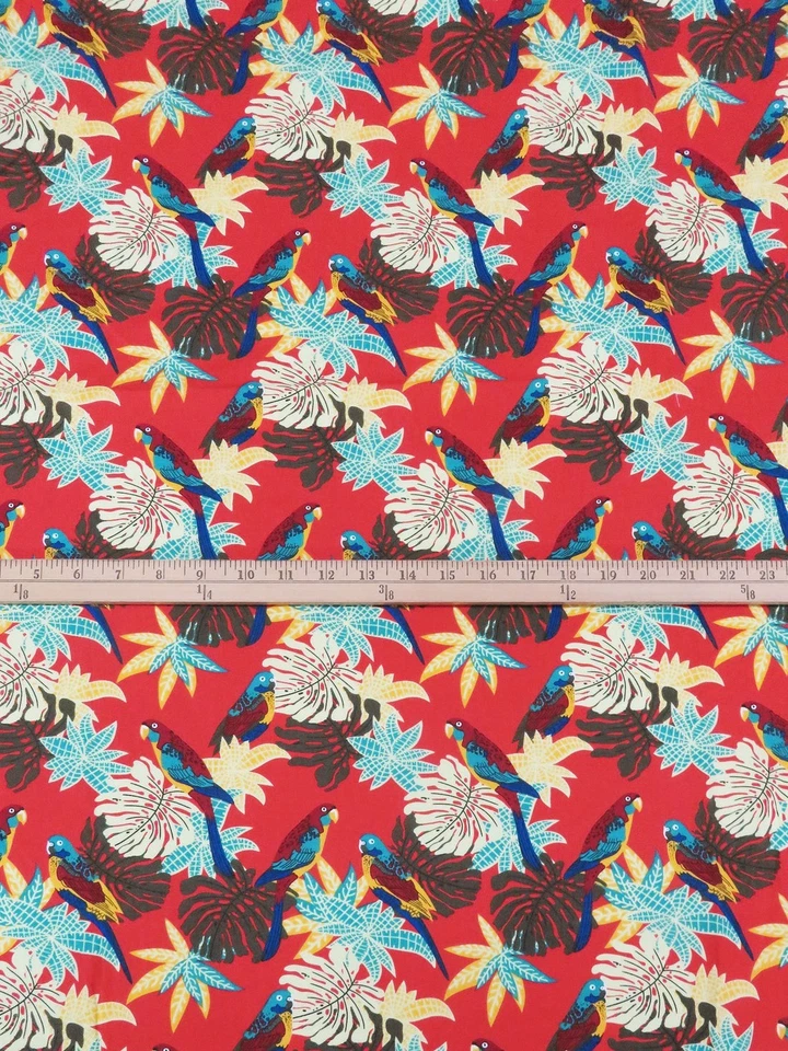 Flor de loro algodón popelina tema tropical floral por yarda  Foto 3 de 3