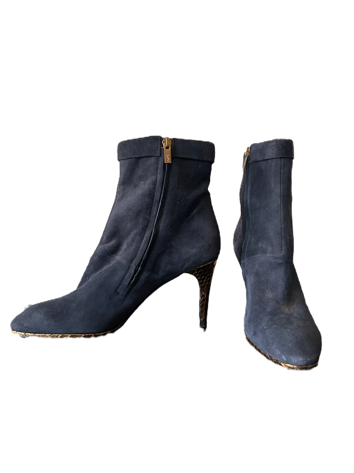 Stivali Yves Saint Laurent blu scamosciati