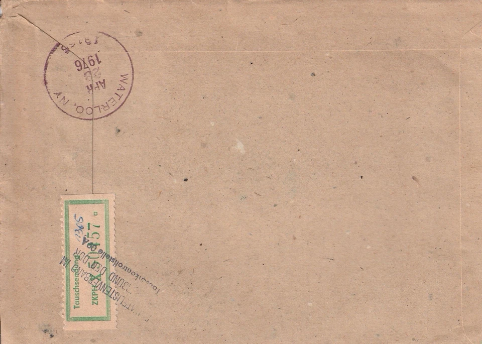 Alemania 1976 RDA cubierta filatélica registrada a EE. UU. Foto 2 de 2