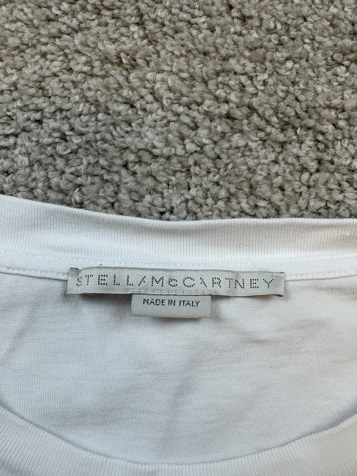 Camisa para mujer Stella Mccartney 46 de gran tamaño blanca elefante mandarina hecha en Italia Foto 4 de 4