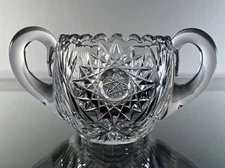 ABP American Brilliant Cut Glass Sugar Bowl Unknown Pattern & Maker 19th Century