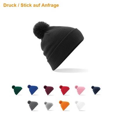 Beechfield Beanie Bommel Mütze Kappe Pom Pom Strick Winter Rebranding NEU 