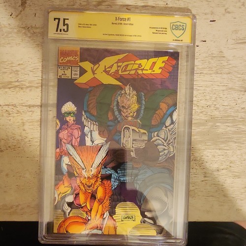 X-Force #1 (Marvel 1991 CBCS 7.5) Signed. ROB LIEFELD    