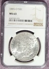 1885 Morgan Silver Dollar NGC MS63 UNCIRCULATED $1 Coin New Orleans
