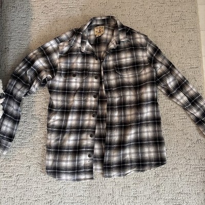 RedHead Men's Cotton Flannel Plaid Button-Up Shirt Long Sleeve Point Collar M