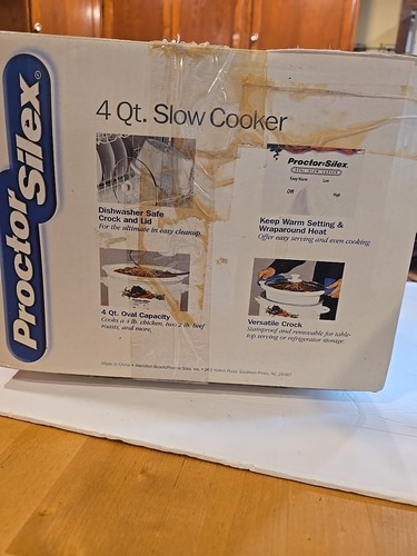 Proctor Silex Slow Cooker 4 Quarts Oval White Vegetables 33375A Crockpot - Picture 5 of 16