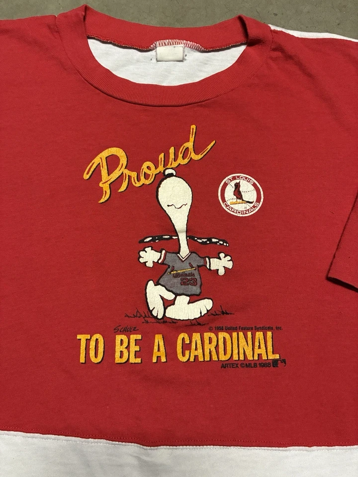 Camiseta recortada de béisbol vintage de los Peanuts Snoopy Cardinals de los años 80 Artex MLB Foto 3 de 4