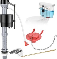 Universal Toilet Flusher Replacement Kit, Fill Valve, 2-Inch Flapper, Toilet ...