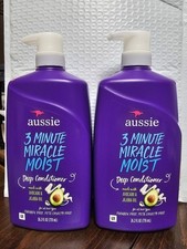 TWO Aussie 26.2 Oz 3-Minute Miracle Moist Deep Conditioner Avocado & Jojoba Oil 0.69 per fl oz