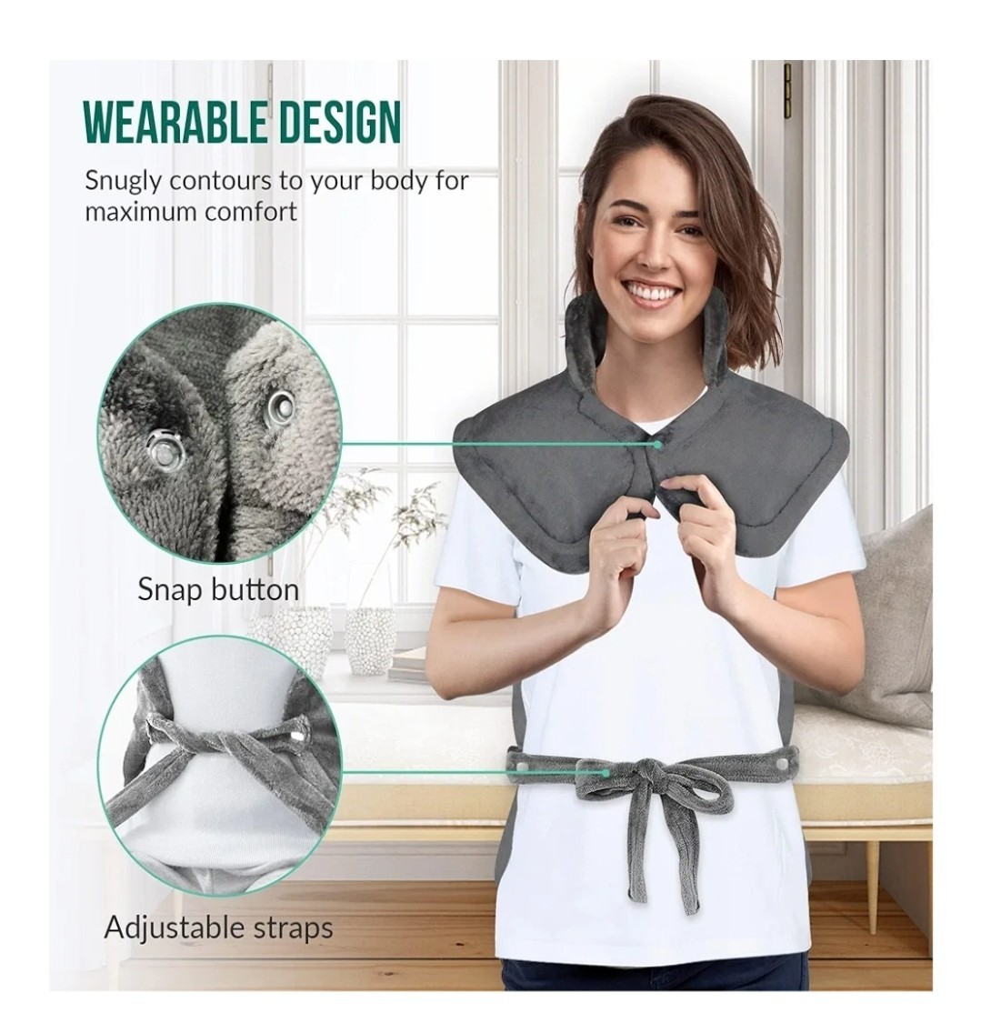 Snailax Heating Pad for Back Pain Relief, Large Heating Pad for Neck Shoulder