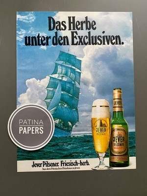 1980 Jever Pilsener Friesisch-herb Segelschiff Vintage Ad Retro Werbung Reklame