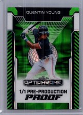 Quentin Young 2025 Leaf Optichrome Baseball 1/1 Pre Production Proof