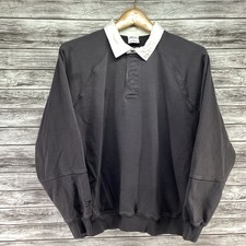 Gymshark Sweatshirt Mens Small Black Collared Henley Pullover Activewear