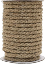 50 Feet 10Mm Jute Rope, Natural Heavy Duty Twine for Crafts, Cat Scratching Post