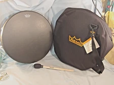 Remo Bahia Bass Buffalo Drum - 16" - Black Earth - With Travel Case New!