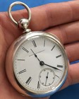 Coin Silver Pocket Watch Runs 144g Antique 1883 Elgin Model 1 18s