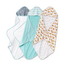 Cloud Island 3 Pack Infant Hooded Towels Fox Green Gray Unisex New