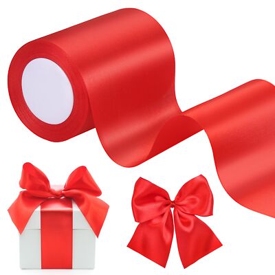 Satinband Rot 50mm - 44 Meter Geschenkband - Für Geschenke, Hochzeit & Weihnachten
