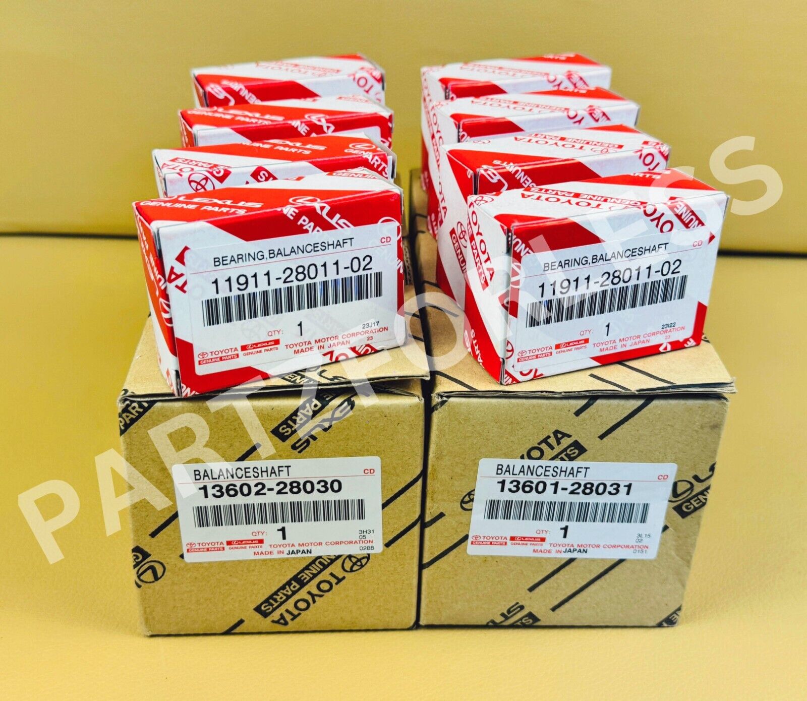 TOYOTA GENUINE BALANCE SHAFT SET W/BEARING SET (8 PCS) 2AZ TOYOTA GENUINE BALANCE SHAFT SET W/BEARING SET (8 PCS) 2AZ