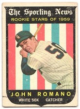 John Romano 1959 Topps ML Baseball Training Card # 138 Green Back