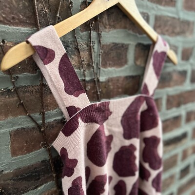 NEW Size XS 525 Leopard Print 100% Cashmere Pink Tank Top NEW Size XS 525 Leopard Print 100% Cashmere Pink Tank Top