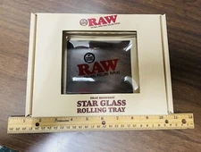 RAW Rolling Papers STAR GLASS ROLLING TRAY - Limited Edition - SIZE: 6" x 4"