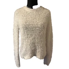SO white fuzzy warm size small sweater