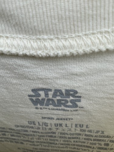 Star Wars Spirit Jersey Adult Large Beige Grogu Baby Yoda Wanted Disney - Picture 2 of 5